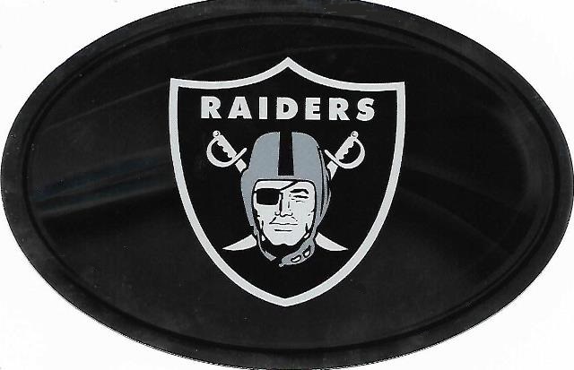 OVM1701 6 x 4 in. Oakland Raiders Chrome Die Cut Oval Decal