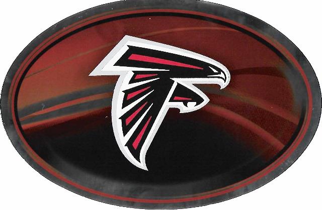 OVM2001 6 x 4 in. Atlanta Falcons Chrome Die Cut Decal