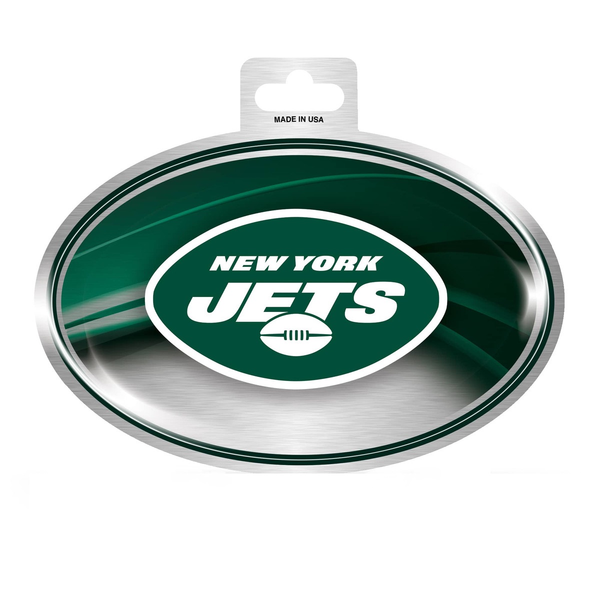 OVM2202 4.5 x 3.5 in. York Jets Chrome Die Cut Oval Decal