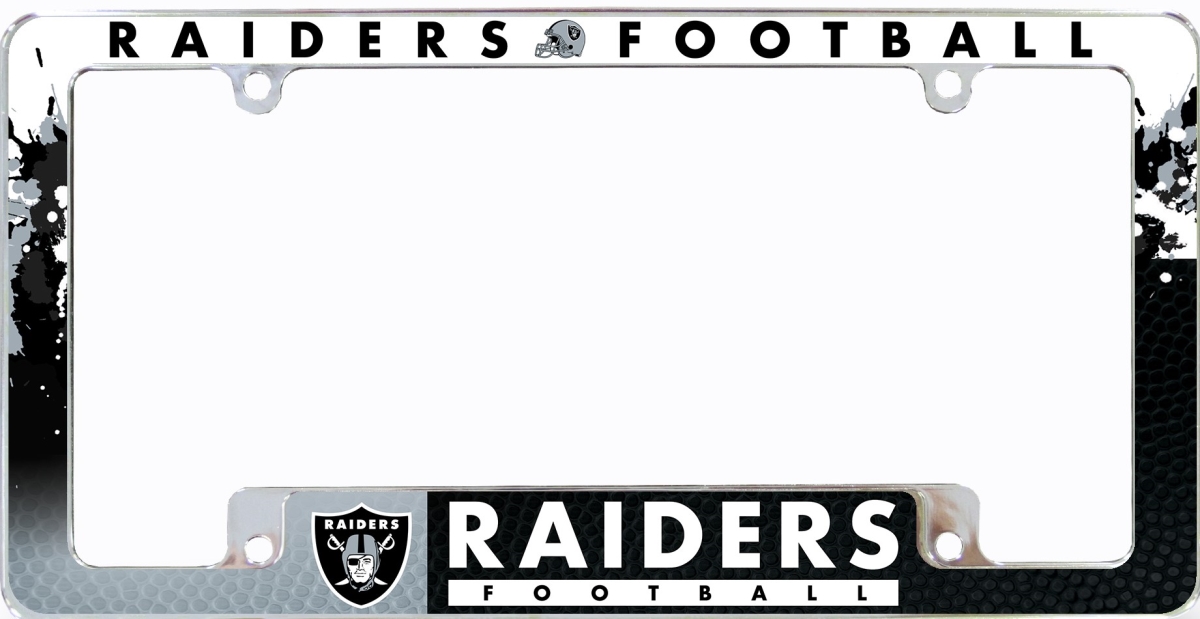 Picture of 212 Main AFC1701B Oakland Raiders All Over Chrome License Plate Frame