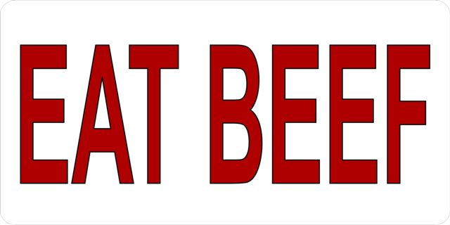 LPO1533 EAT BEEF Photo License Plate