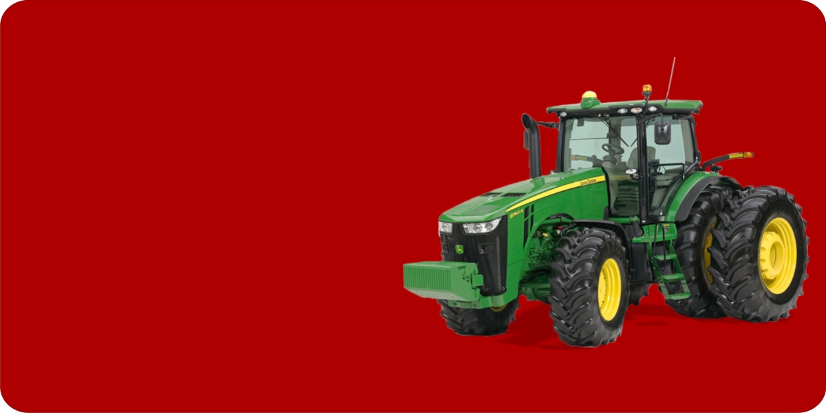 LPO1019 John Deere Tractor Offset on Red Plate