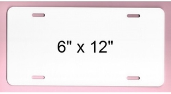 FSSISUB-1 6 x 12 in. White Dye Blank Sublimation Aluminum License Plate