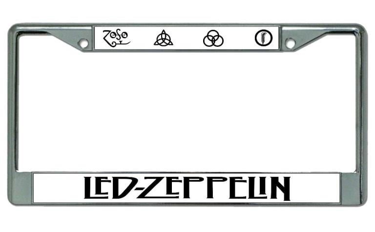 LPO3725 6 x 12 in. Led Zeppelin Logo Chrome License Plate Frame