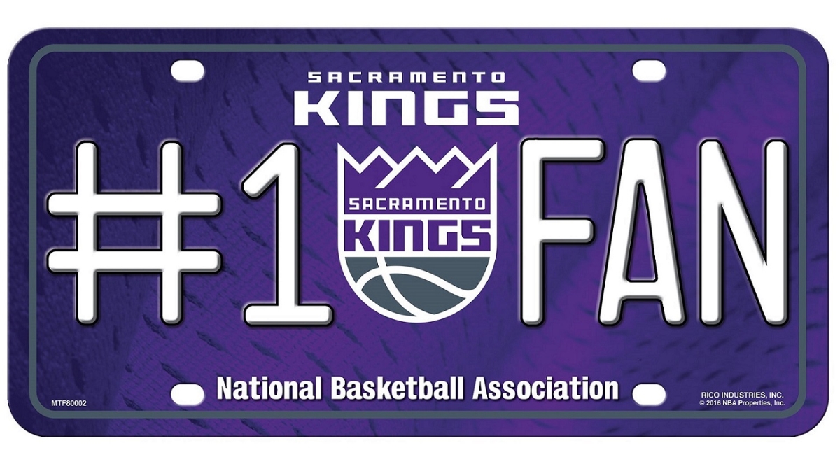 Picture of 212 Main MTF80002 6 x 12 in. Sacramento Kings No. 1 Fan Metal License Plate