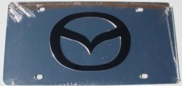 MSDSLVLS 6 x 12 in. Mazda Silver Laser Cut License Plate