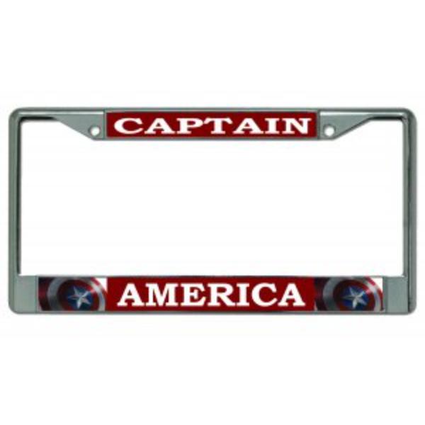 LPO3118 6 x 12 in. Captain America Chrome License Plate Frame