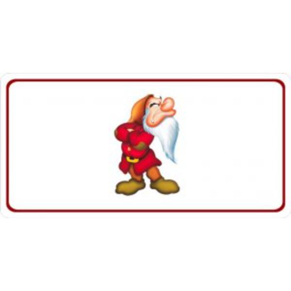 Grumpy Centered White Photo License Plate - 6 x 12 in. - Durable Aluminum