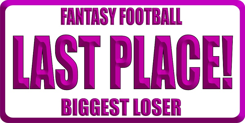 LPO1922 6 x 12 in. Fantasy Football Last Place License Plate