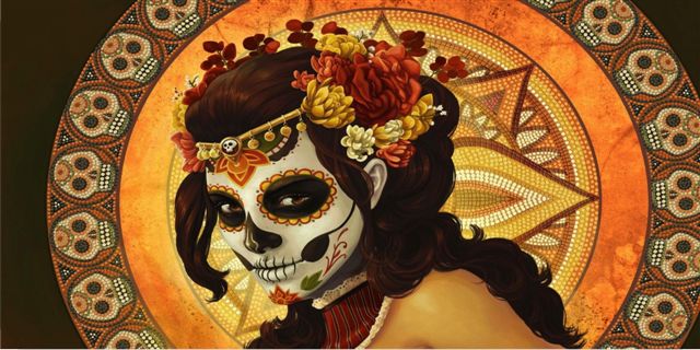 LPO1946 6 x 12 in. Day of the Dead Sugar Skull Photo License Plate