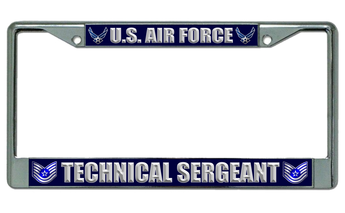 LPO1992 U.S. Air Force Technical Sergeant License Frame - Free Screw Caps Included