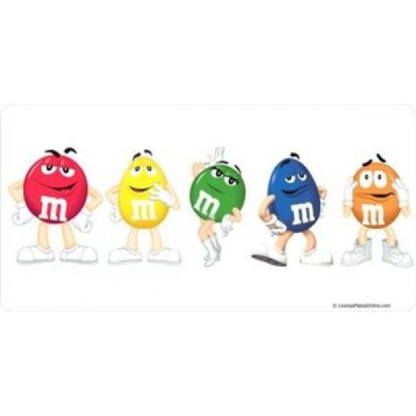 LPO918 M&M White Photo License Plate