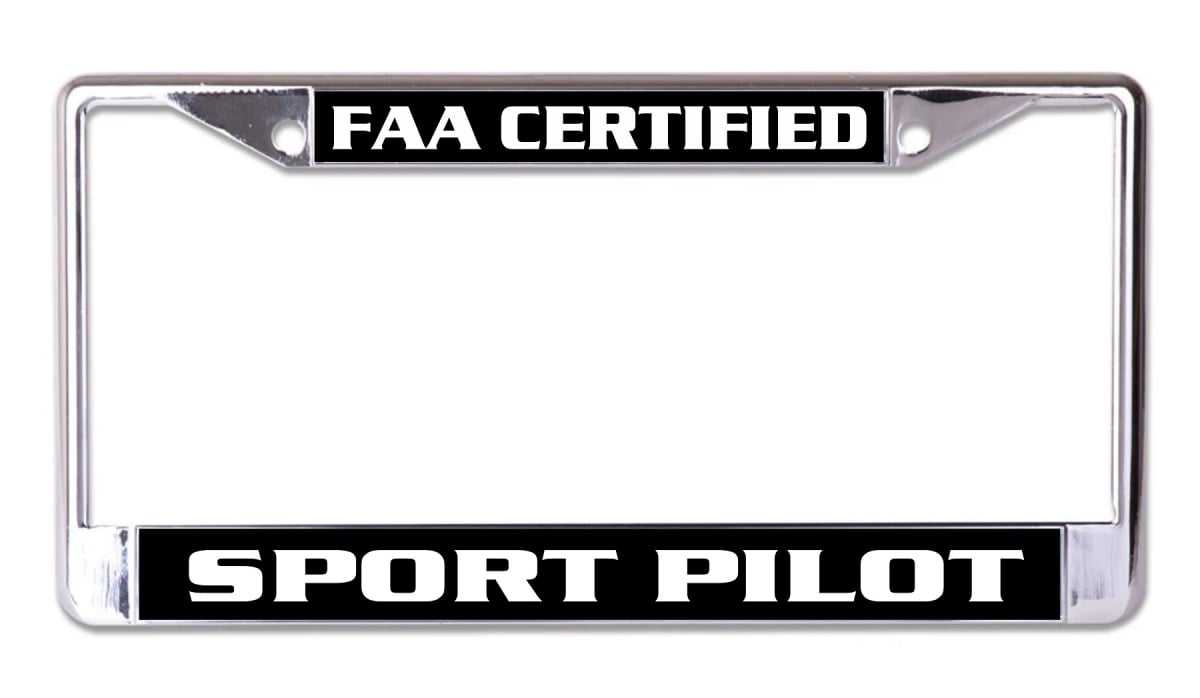 LPO7392 6 x 12 in. Sport Pilot Chrome License Plate Frame