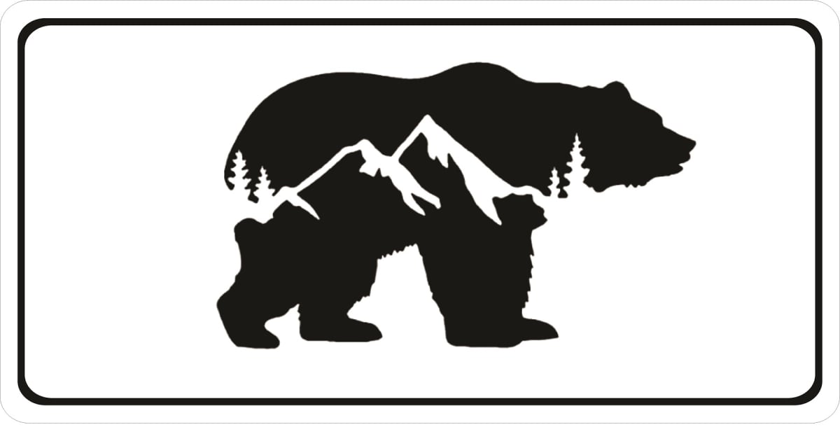 LPO7399 6 x 12 in. Bear Silhouette Photo License Plate