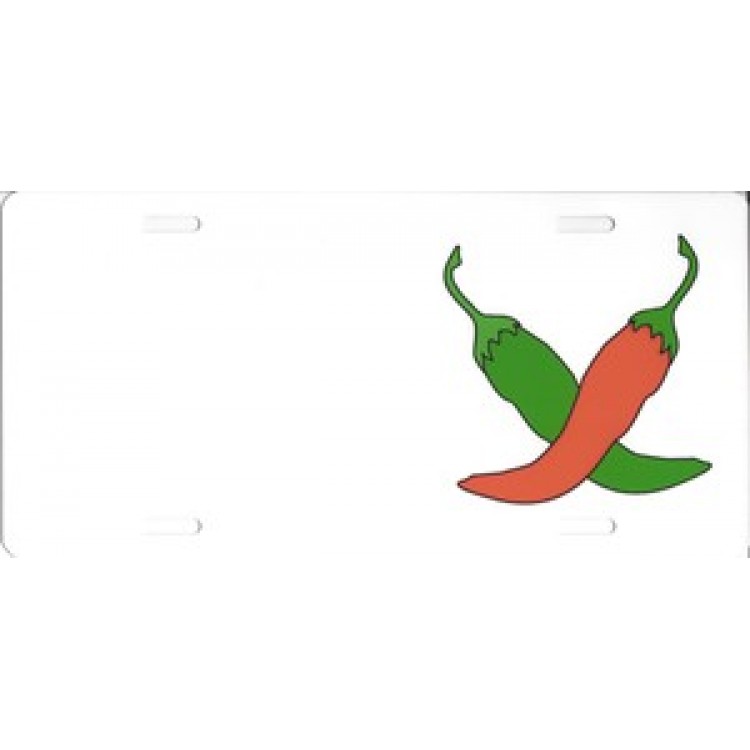 LPO874 Chili Peppers Offset Photo License Plate