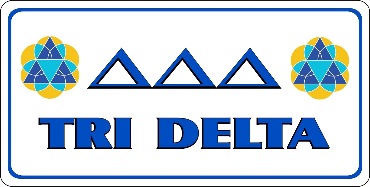 LPO7589 6 x 12 in. Tri Delta Photo License Plate
