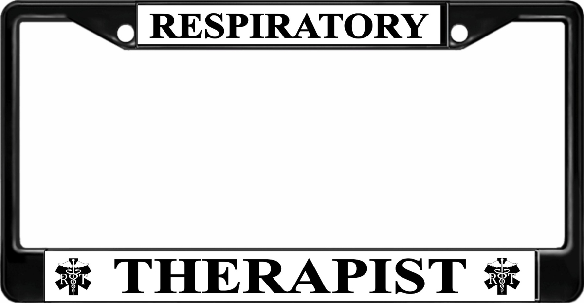 LPO1934B 6 x 12 in. Respiratory Therapist Black License Plate Frame