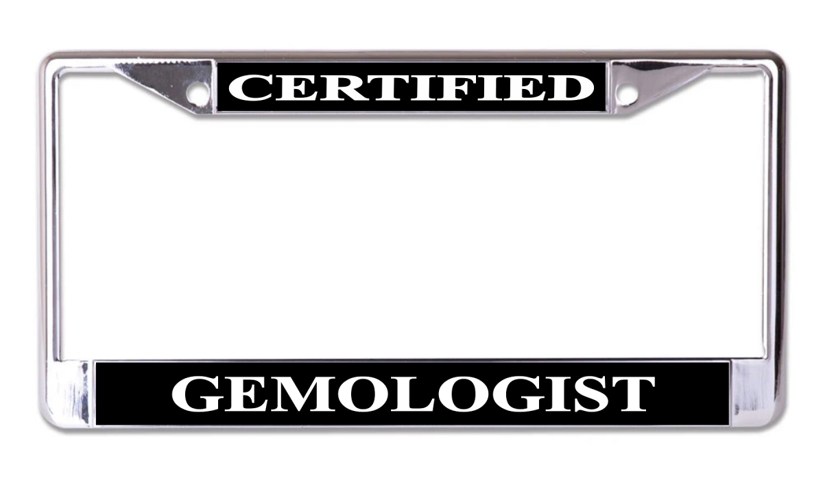 LPO7752 6 x 12 in. Certified Gemologist Chrome License Plate Frame