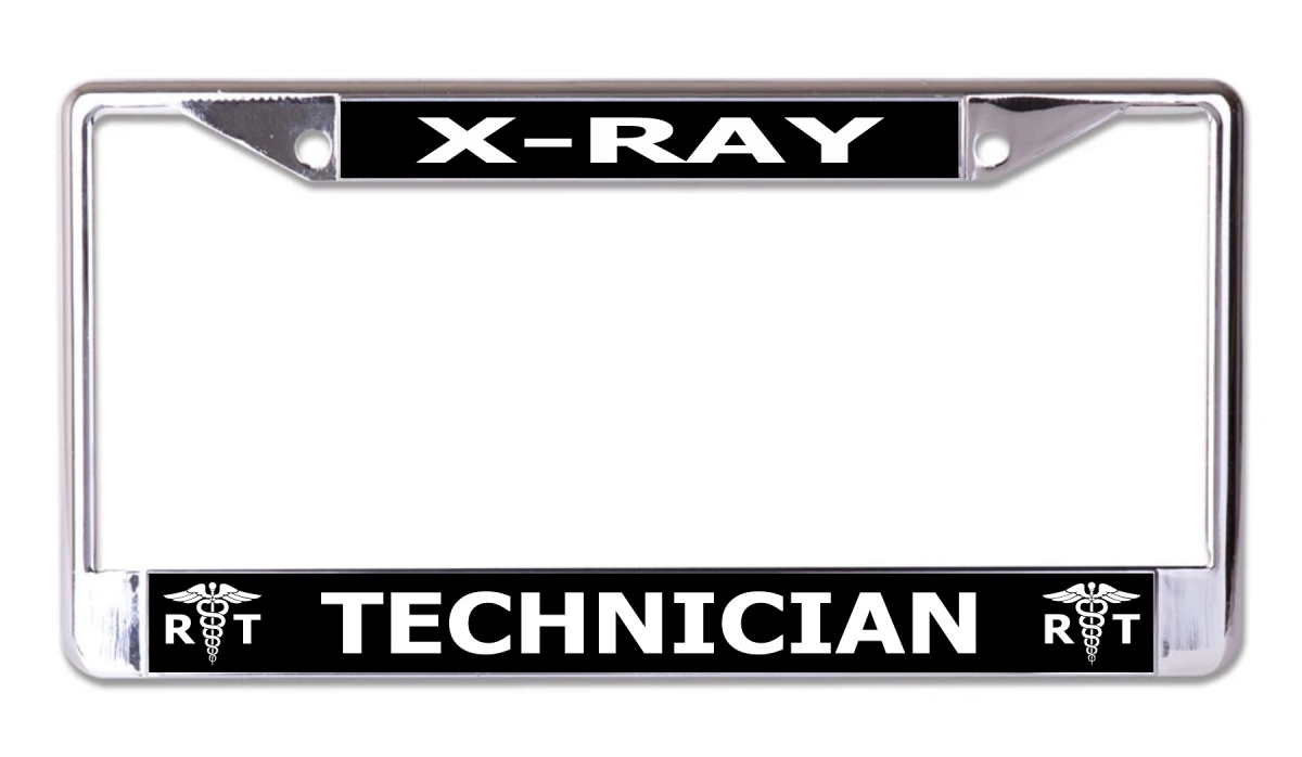 LPO7918 6 x 12 in. X-ray Technician Chrome License Plate Frame