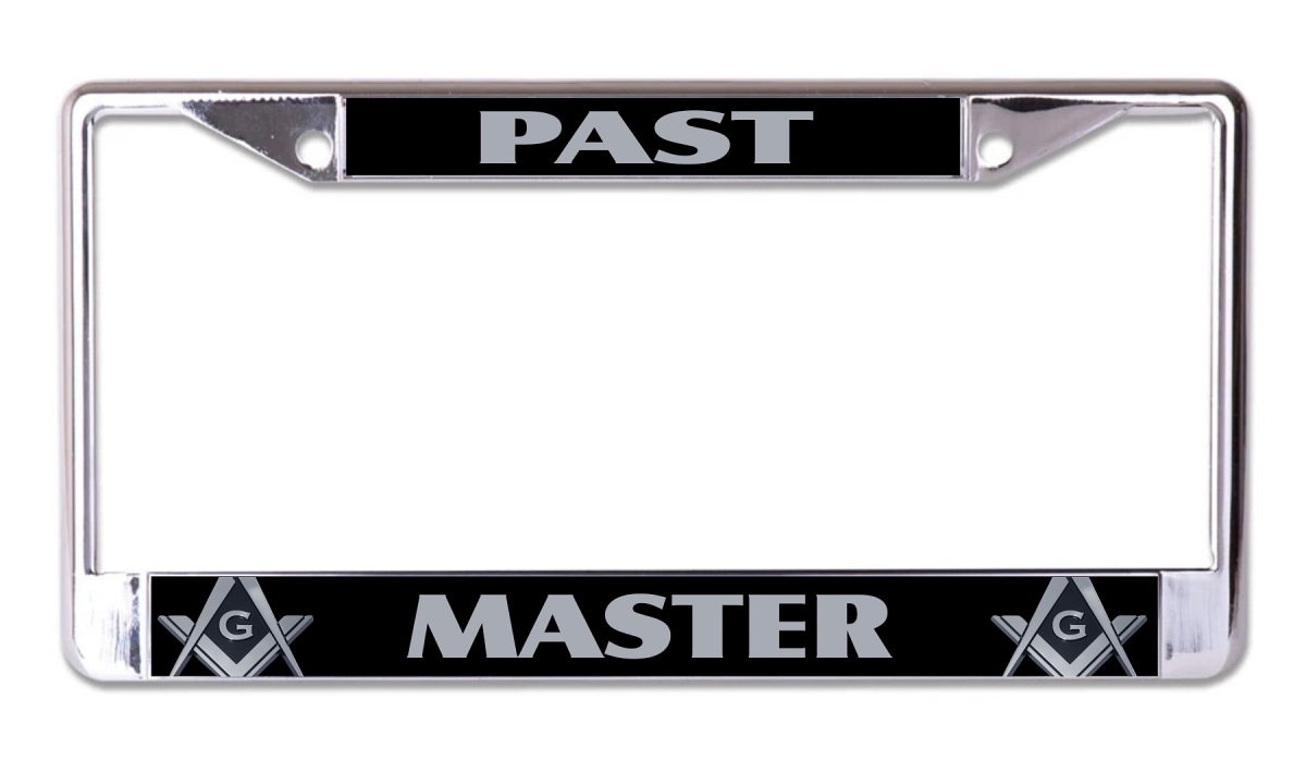 LPO7948 6 x 12 in. Past Master Mason Chrome License Plate Frame
