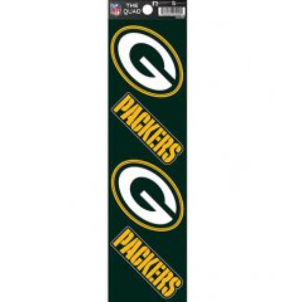 QAD3301 2.5 in. Green Bay Packers Quad Decal Set