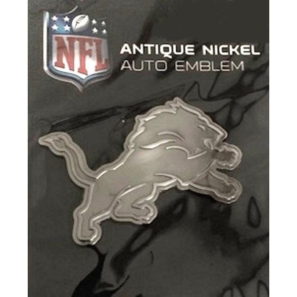 Picture of 212 Main AEM2401 3 x 3 in. Detroit Lions Antique Nickel Auto Emblem