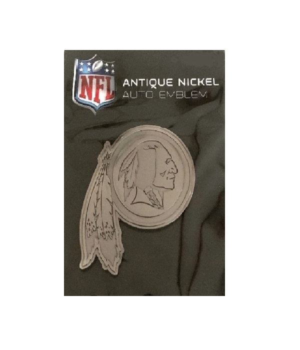 Picture of 212 Main AEM1001 3 x 3 in. Washington Redskins Antique Nickel Auto Emblem