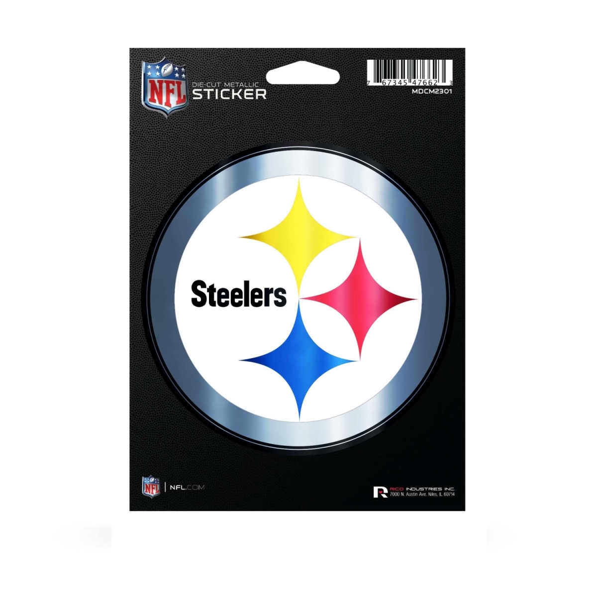MDCM2301 Pittsburgh Steelers Die Cut Metallic Sticker
