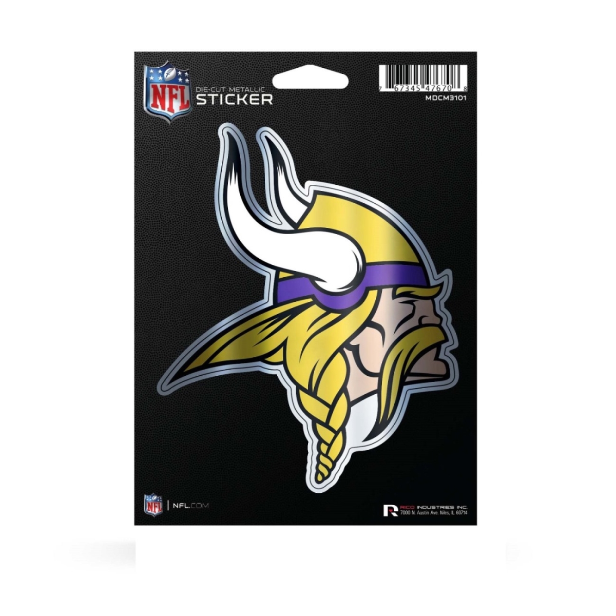 MDCM3101 5 x 6 in. Minnesota Vikings Die Cut Metallic Sticker