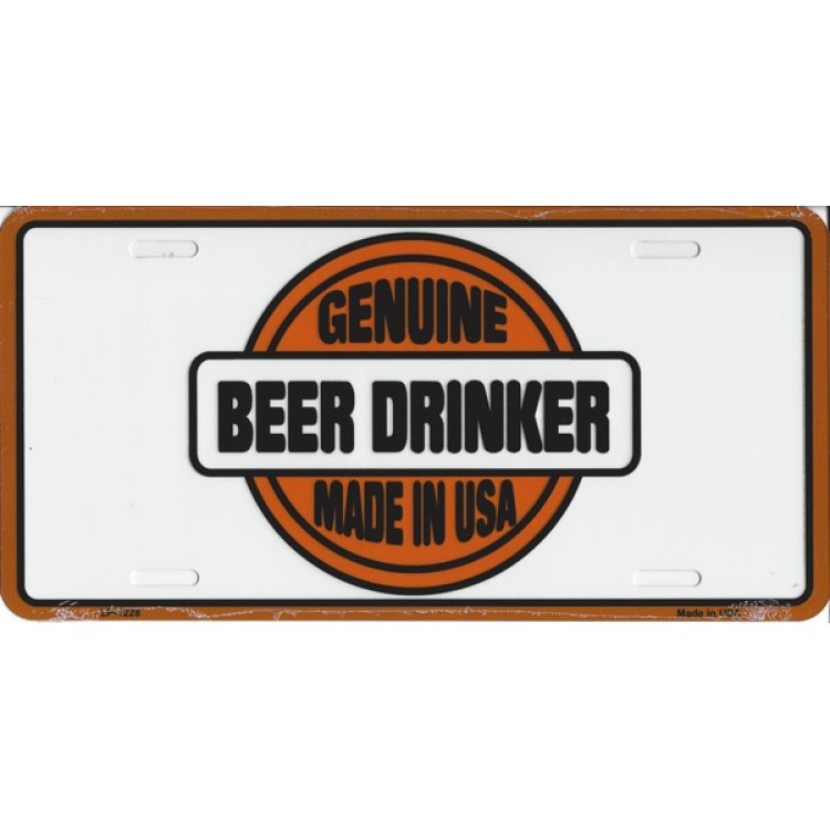 LP-1228 6 x 12 in. Genuine Beer Drinker License Plate