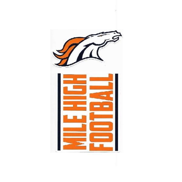 Picture of 212 Main DSS1601 3.5 in. Denver Broncos Double Up Die Cut Vinyl Stickers