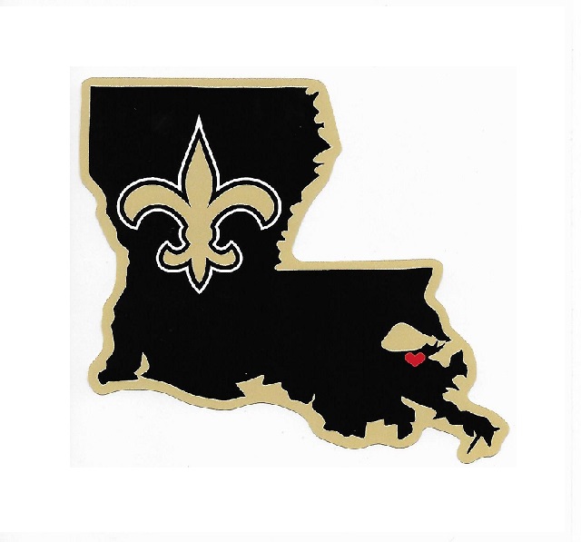 HSS1301 5 x 5 in. Orleans Saints Home State Vinyl Sticker