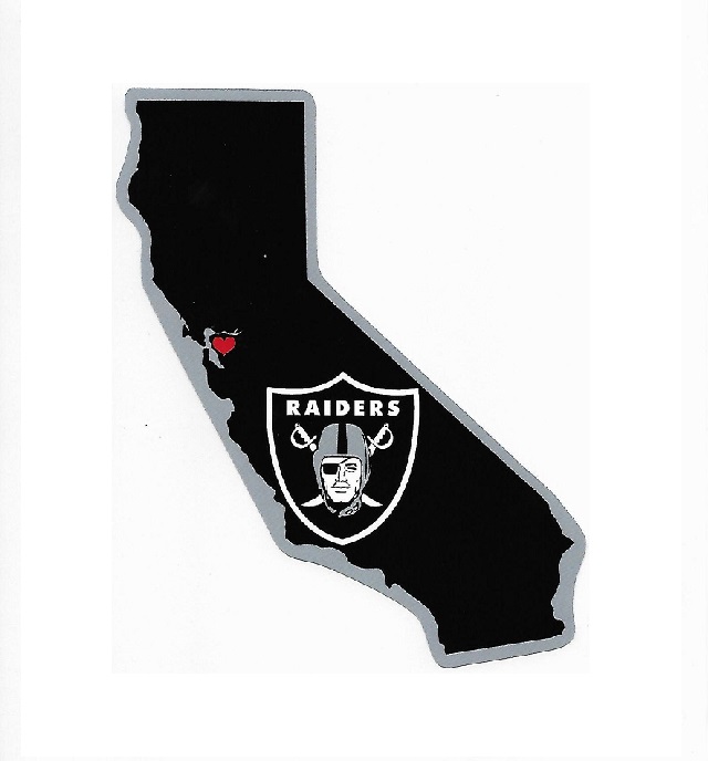 HSS1701 5 x 5 in. Oakland Raiders Home State Vinyl Sticker