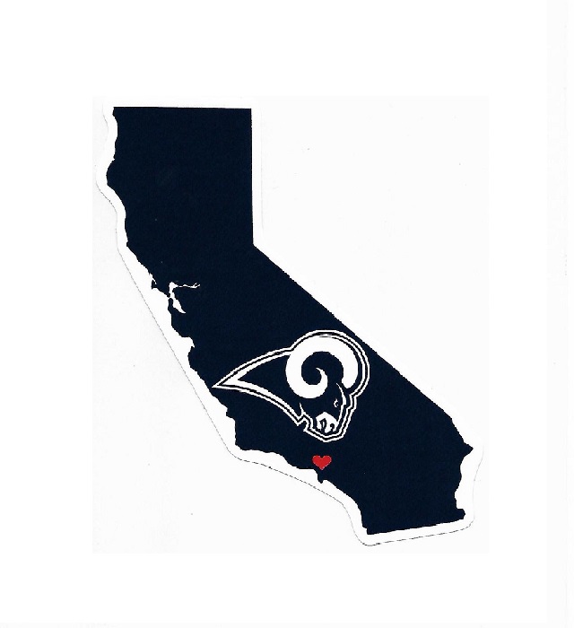 HSS3001 5 x 5 in. Los Angeles Rams Home State Vinyl Sticker