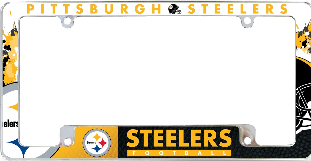 Picture of 212 Main AFC2301B Pittsburgh Steelers All Over Chrome License Plate Frame