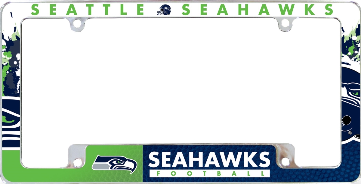 Picture of 212 Main AFC2901B Seattle Seahawks All Over Chrome License Plate Frame