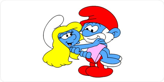 LPO1443 Papa Smurf & Smurfette Photo License Plate