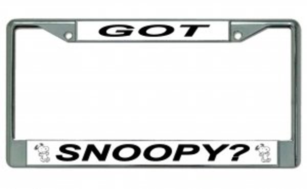 LPO2607 6 x 12 in. Got Snoopy Chrome License Plate Frame