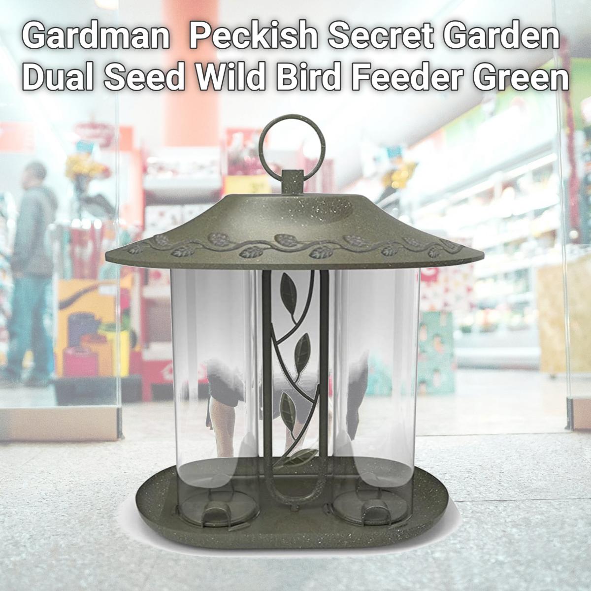 Picture of Gardman 60052108X Peckish Secret Garden Dual Seed Wild Bird Feeder, Green