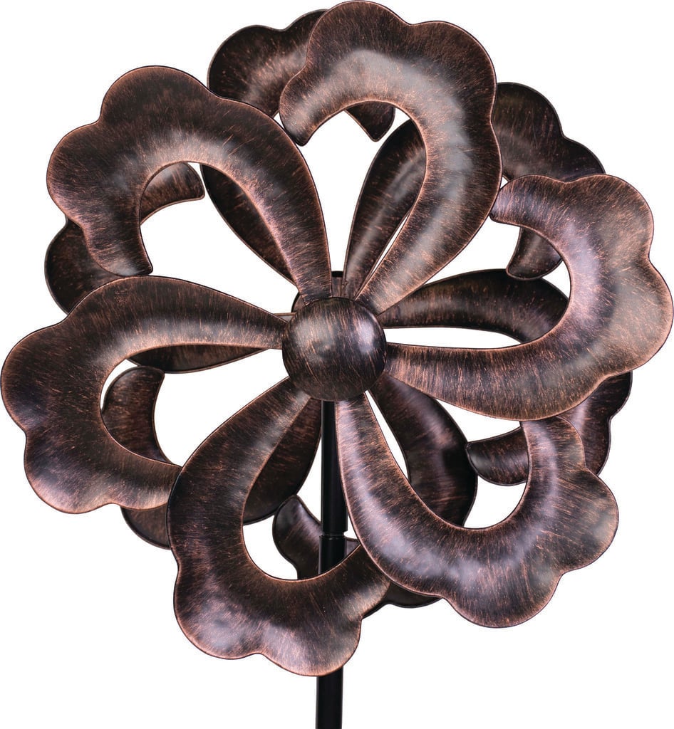 3411790X 54.7 in. High Dual Clover Metal Wind Spinner - Bronze