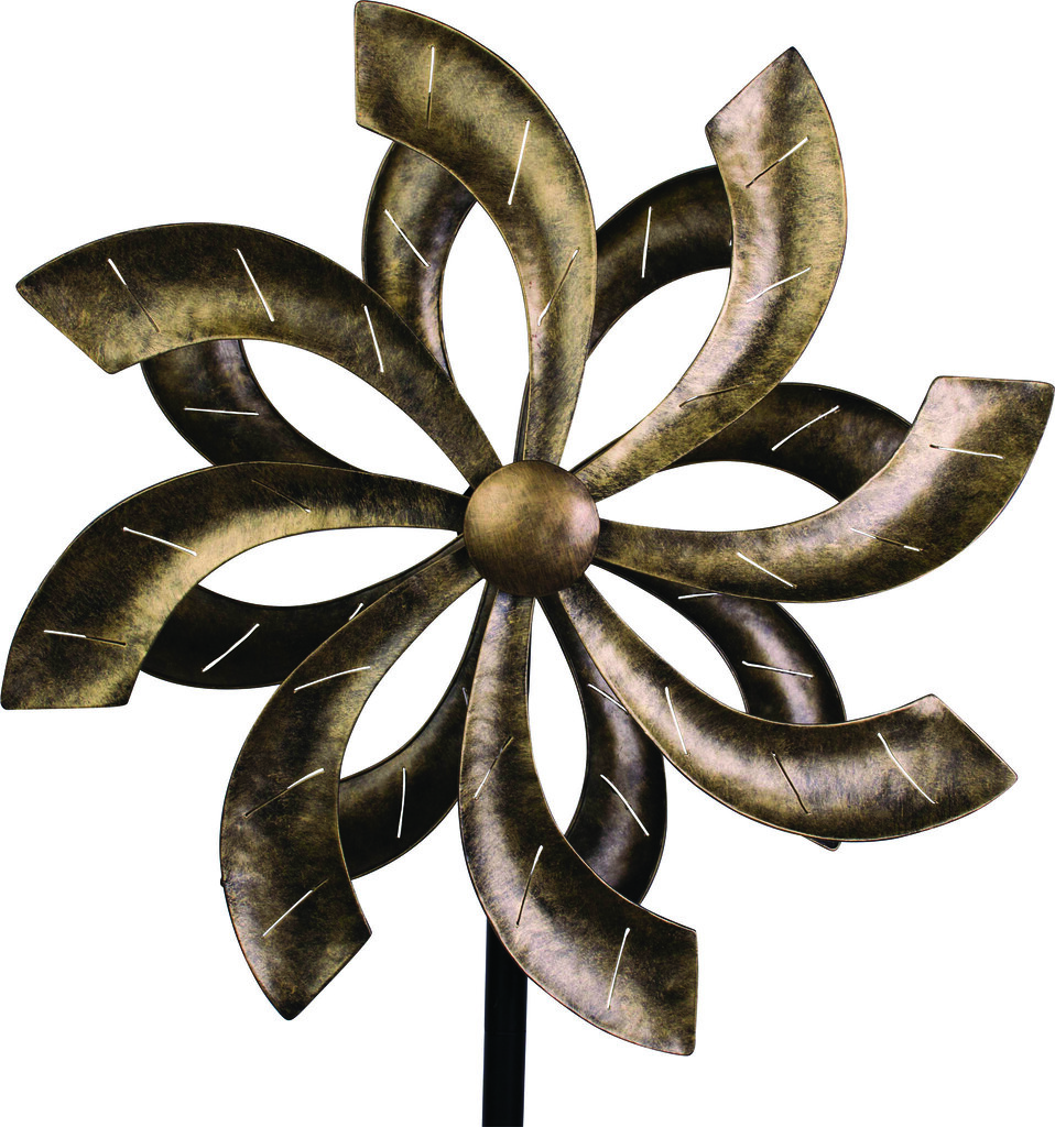 3402621X 81.7 in. High Dual Flare Metal Wind Spinner - Bronze