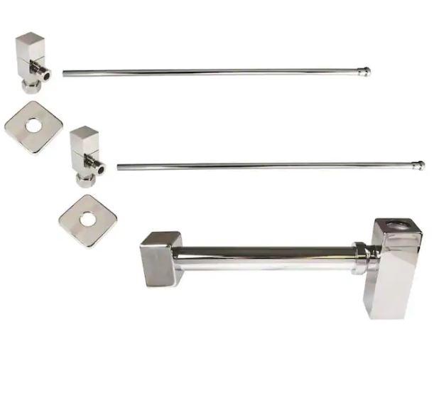 Square European Pedestal Kit, Polished Chrome
