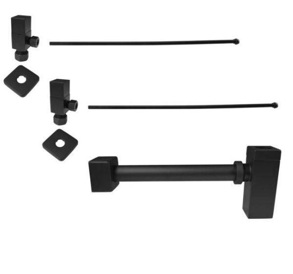 Square European Pedestal Kit, Matte Black