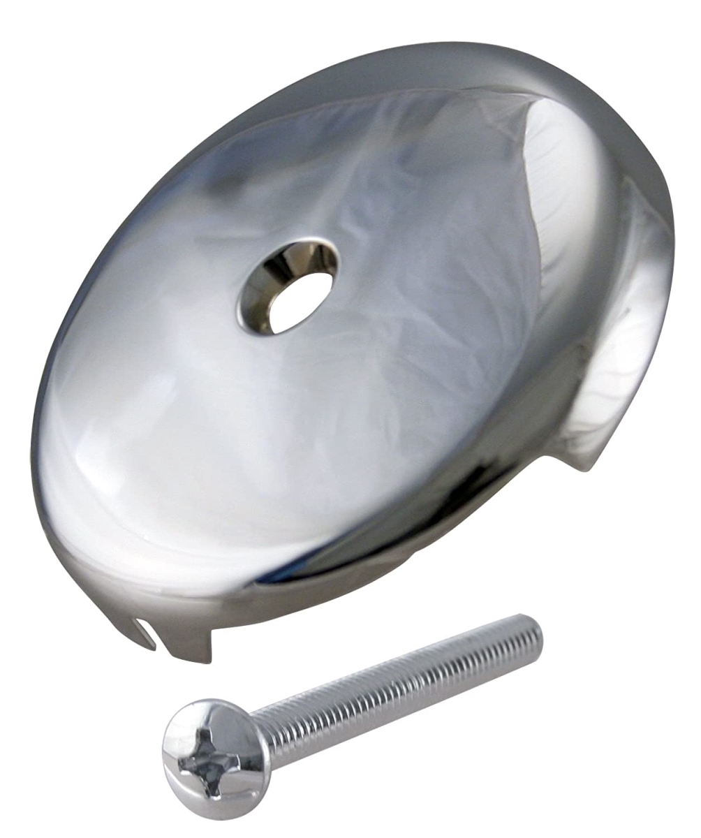 1-Hole Overflow Bathtub Faceplate with Screw, Polished Chrome
