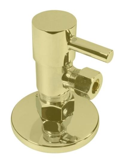 Round 0.25 Turn Angle Stop, Polished Brass
