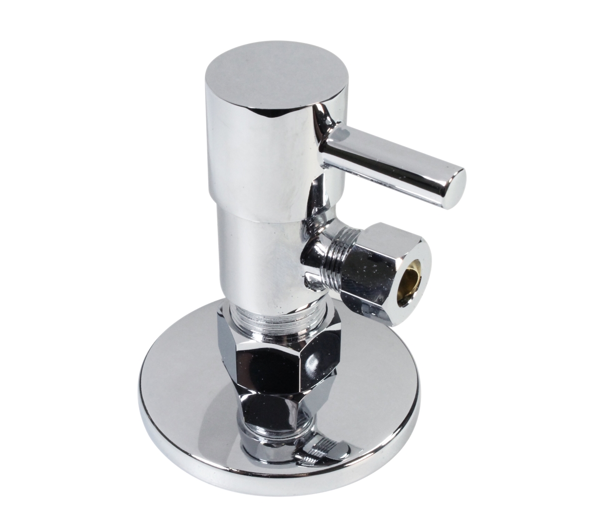 Round 0.25 Turn Angle Stop, Polished Nickel