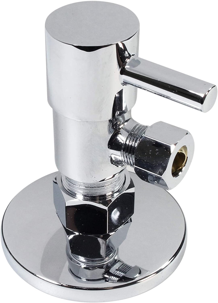 Round Quarter Turn Angle Stop, Polished Chrome