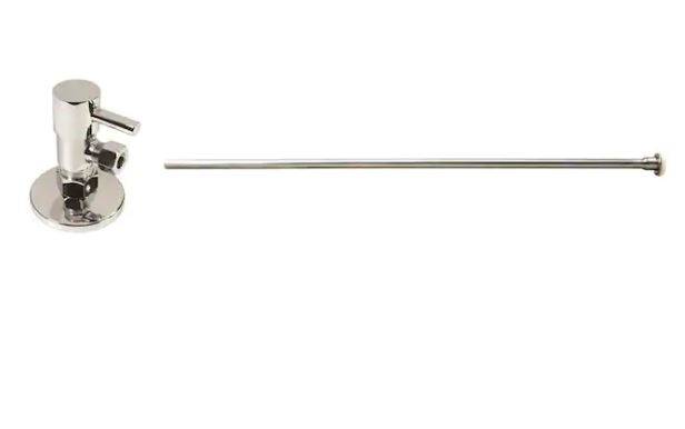 Toilet Kit with Round Angle Stop, Polished Nickel