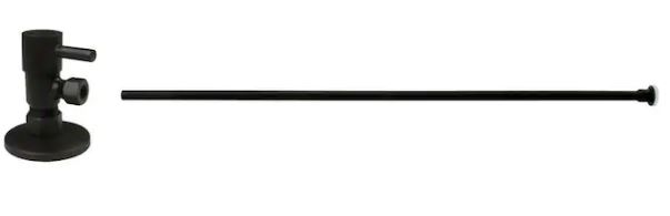 Toilet Kit with Round Angle Stop, Oil Rubbed Bronze