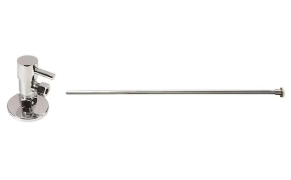 Toilet Kit with Round Angle Stop, Polished Chrome